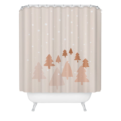 Orara Studio Winter Forest Landscape Shower Curtain