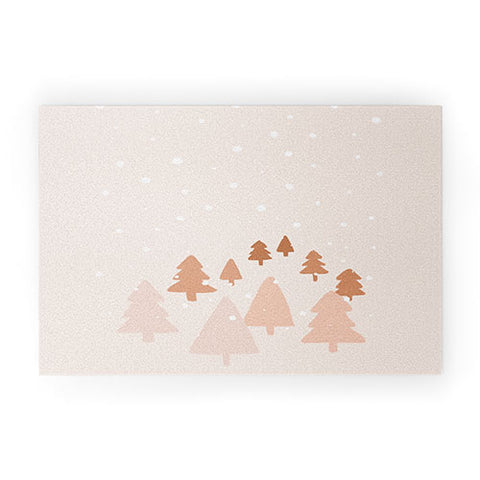 Orara Studio Winter Forest Landscape Welcome Mat