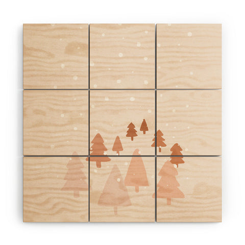 Orara Studio Winter Forest Landscape Wood Wall Mural