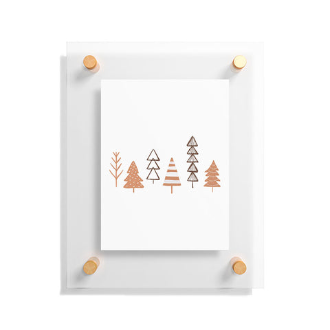 Orara Studio Winter Trees Illustration Floating Acrylic Print