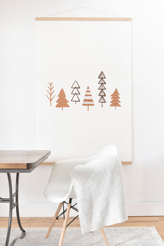 Orara Studio Winter Trees Illustration Art Print And Hanger