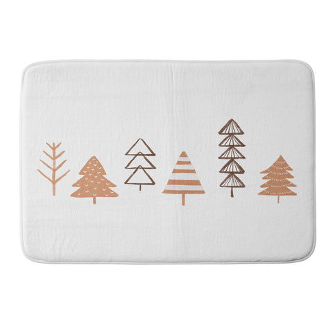 Orara Studio Winter Trees Illustration Memory Foam Bath Mat