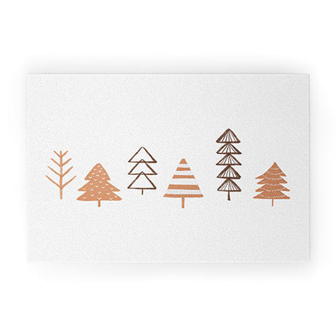 Orara Studio Winter Trees Illustration Welcome Mat