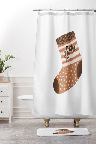 Orara Studio Xmas Stocking Shower Curtain And Mat