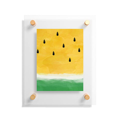 Orara Studio Yellow Watermelon Painting Floating Acrylic Print
