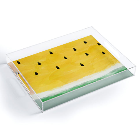 Orara Studio Yellow Watermelon Painting Acrylic Tray