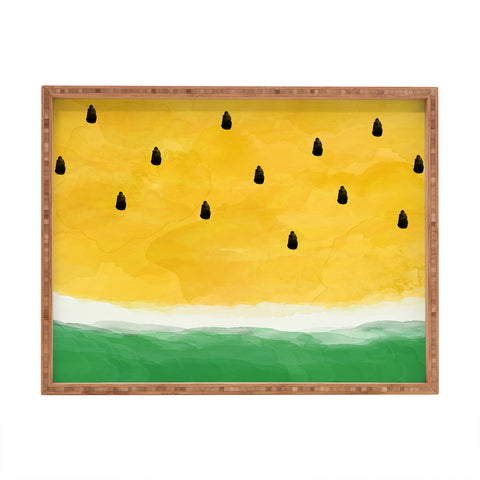 Orara Studio Yellow Watermelon Painting Rectangular Tray