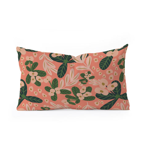 Oris Eddu Poppy Pine pink Oblong Throw Pillow