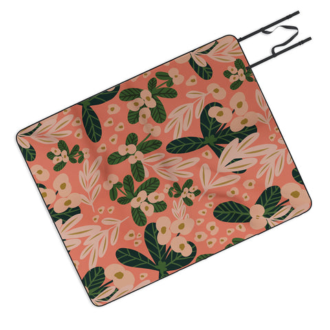 Oris Eddu Poppy Pine pink Picnic Blanket