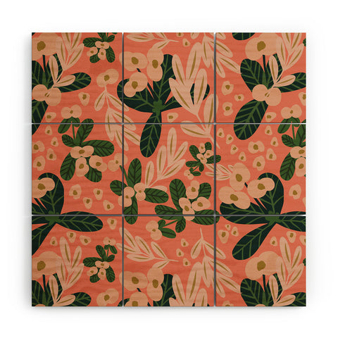 Oris Eddu Poppy Pine pink Wood Wall Mural