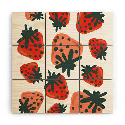 Oris Eddu Strawberry Lush II Wood Wall Mural