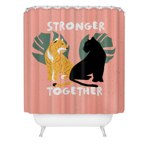 Oris Eddu Stronger Together Pink Shower Curtain