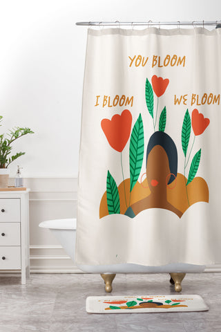 Oris Eddu We Bloom Together Shower Curtain And Mat