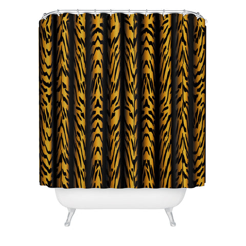 Patricia Brown Tiger Stripe Master Shower Curtain