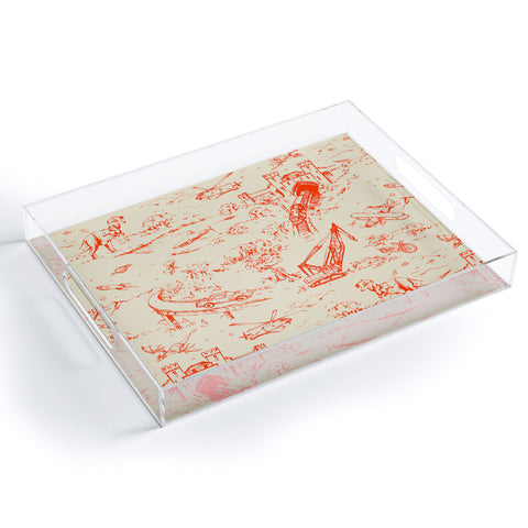 Pattern State Adventure Toile Dawn Acrylic Tray