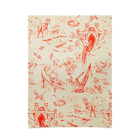Pattern State Adventure Toile Dawn Poster