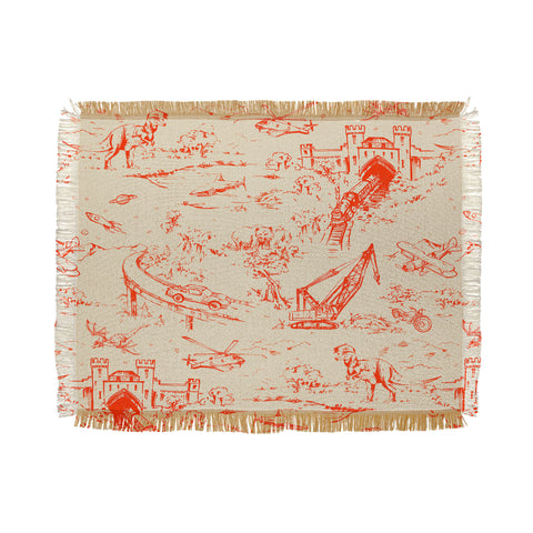 Pattern State Adventure Toile Dawn Throw Blanket