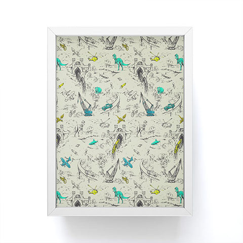 Pattern State Adventure Toile Framed Mini Art Print