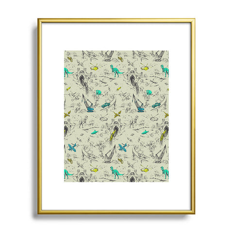 Pattern State Adventure Toile Metal Framed Art Print