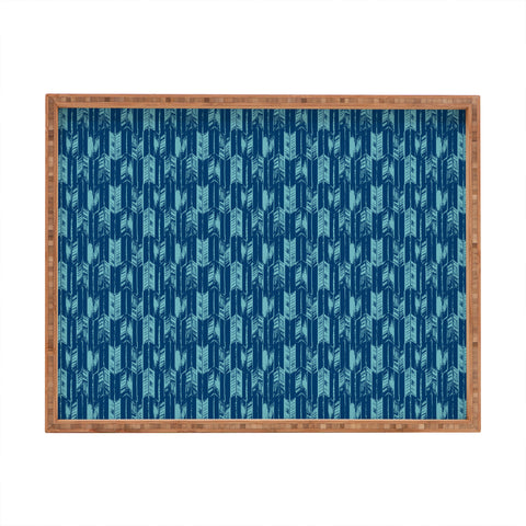 Pattern State Arrow Indigo Rectangular Tray