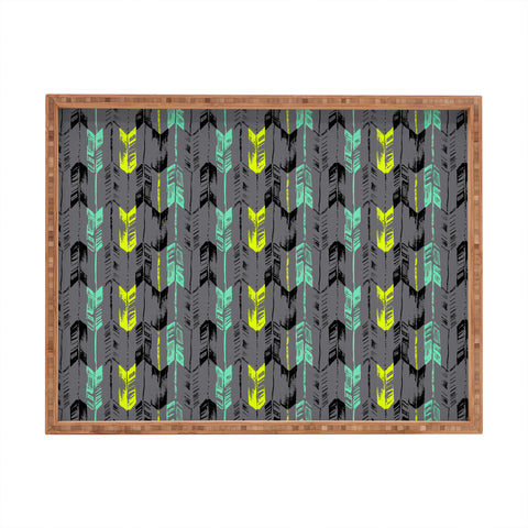 Pattern State Arrow Line Spearmint Rectangular Tray