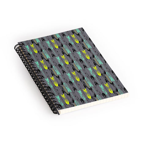 Pattern State Arrow Line Spearmint Spiral Notebook