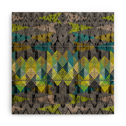 Pattern State Arrow Night Wood Wall Mural