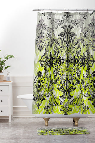 Pattern State Butterfly Tail Shower Curtain And Mat