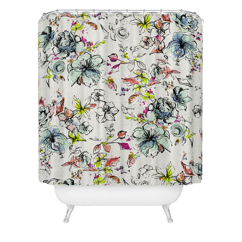 Pattern State Camp Floral Linen Shower Curtain
