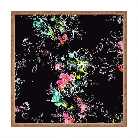 Pattern State CAMP FLORAL MIDNIGHT SUN Square Tray