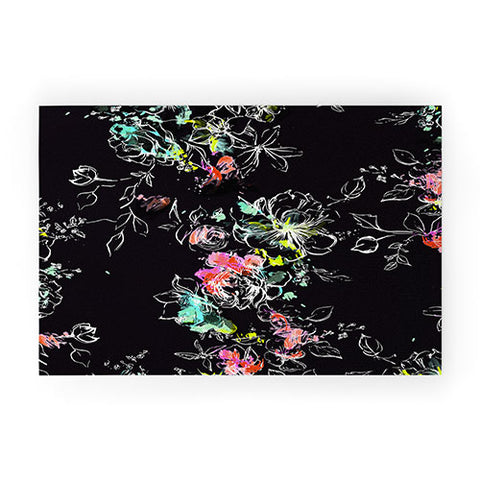 Pattern State CAMP FLORAL MIDNIGHT SUN Welcome Mat