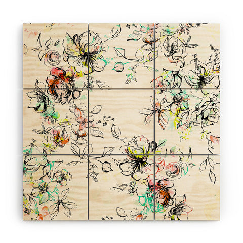 Pattern State Camp Floral Wood Wall Mural
