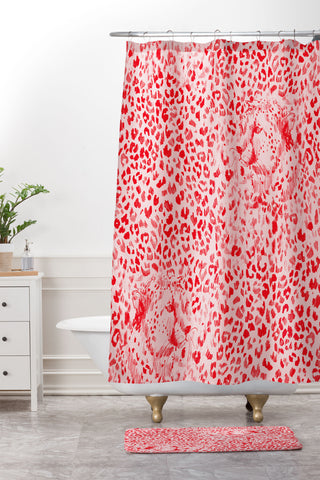 Pattern State Cheetah Sketch Glow Shower Curtain And Mat