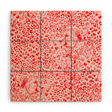 Pattern State Cheetah Sketch Glow Wood Wall Mural