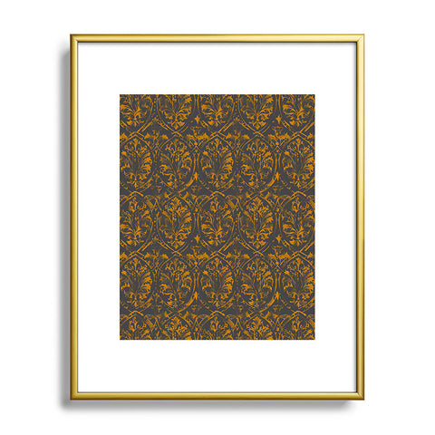 Pattern State Deer Damask Bronzed Metal Framed Art Print