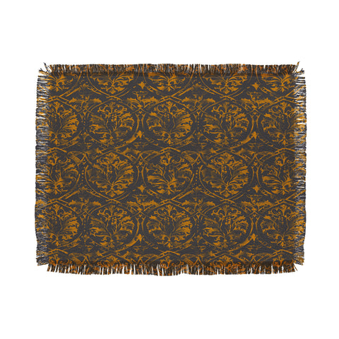 Pattern State Deer Damask Bronzed Throw Blanket