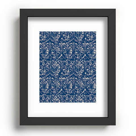 Pattern State Deer Damask Indigo Recessed Framing Rectangle