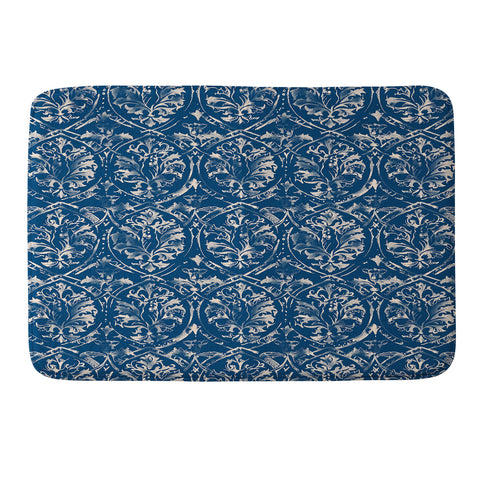 Pattern State Deer Damask Indigo Memory Foam Bath Mat