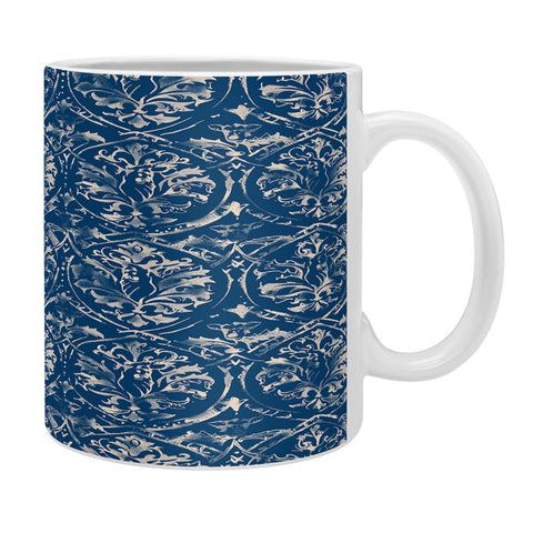 Pattern State Deer Damask Indigo Coffee Mug