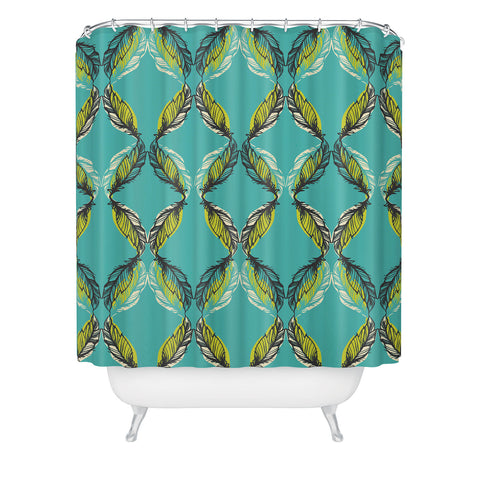 Pattern State Feather Aquatic Shower Curtain