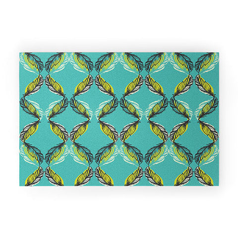 Pattern State Feather Aquatic Welcome Mat
