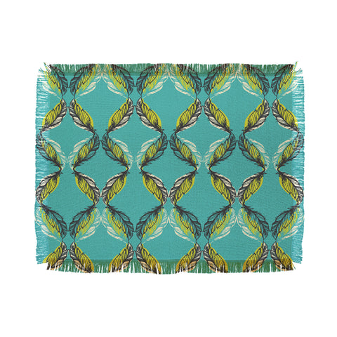Pattern State Feather Aquatic Throw Blanket