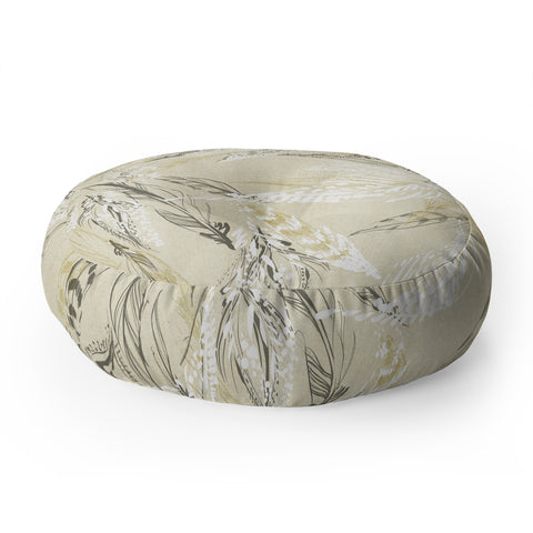 Pattern State Feather Linen Floor Pillow Round