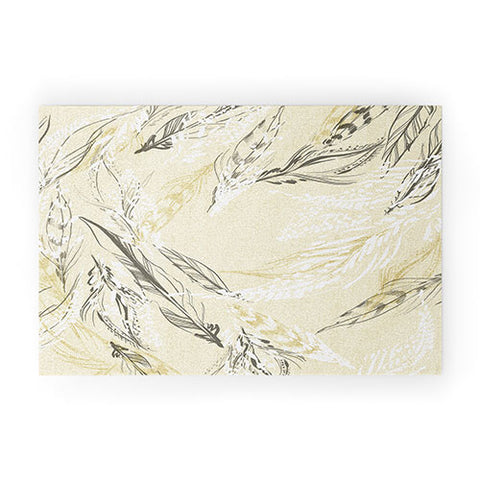 Pattern State Feather Linen Welcome Mat
