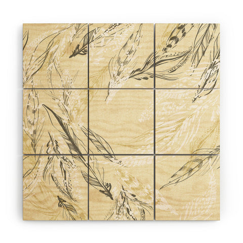 Pattern State Feather Linen Wood Wall Mural