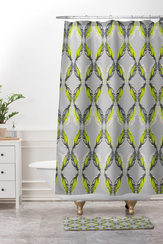 Pattern State Feather Pop Shower Curtain And Mat
