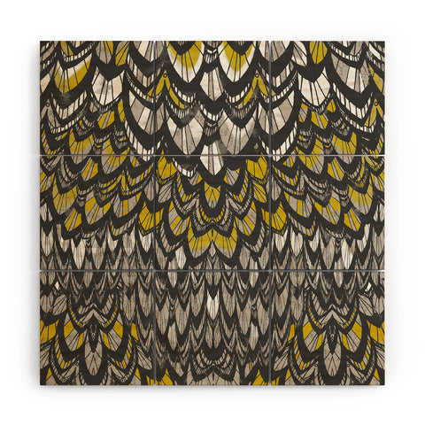 Pattern State Flock Gold Wood Wall Mural