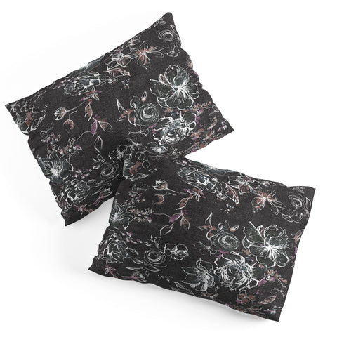 Pattern State Floral Charcoal Linen Pillow Shams