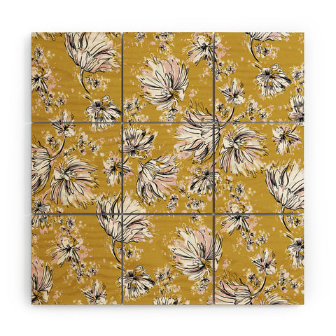 Pattern State Floral Meadow Wood Wall Mural