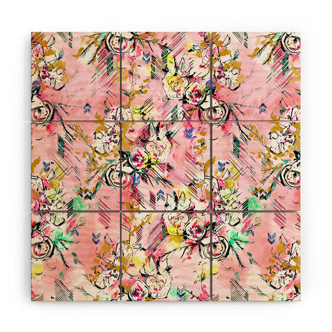 Pattern State Floral Painter Wood Wall Mural